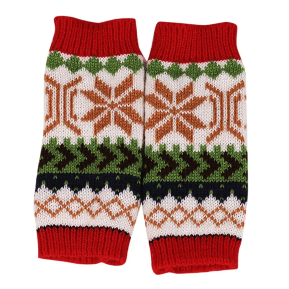 Christmas snowflake gloves knit women's girls mittens ski gloves kid half-finger gloves guantes de nieve para mujer 30S18 (10)