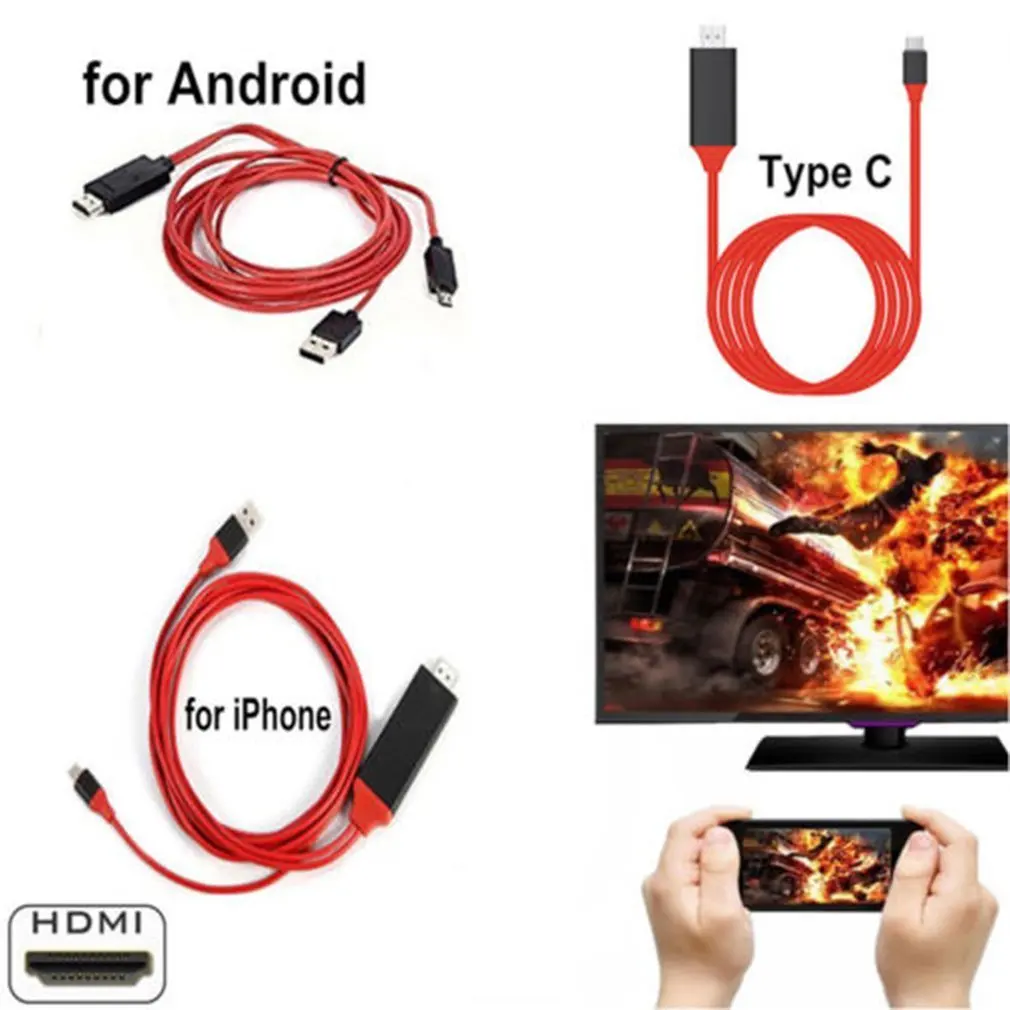 1080P HDTV адаптер HDMI кабель мужчина к USB 2,0 мужчина и женщина HDMI HD видео конвертер Код для iPhone смартфон Android телефоны