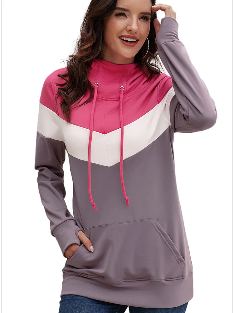 

Casual Sweatshirt Oversized Splice Fashion Designer European American Autumn Winter Stitching Sweatshirts Unicorn Be Yourself
