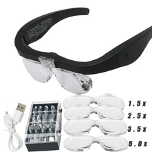 Loupes 2,5x 3,5x 5,0x USB rechargeables, pour la lecture bijoutier horloger réparation porter