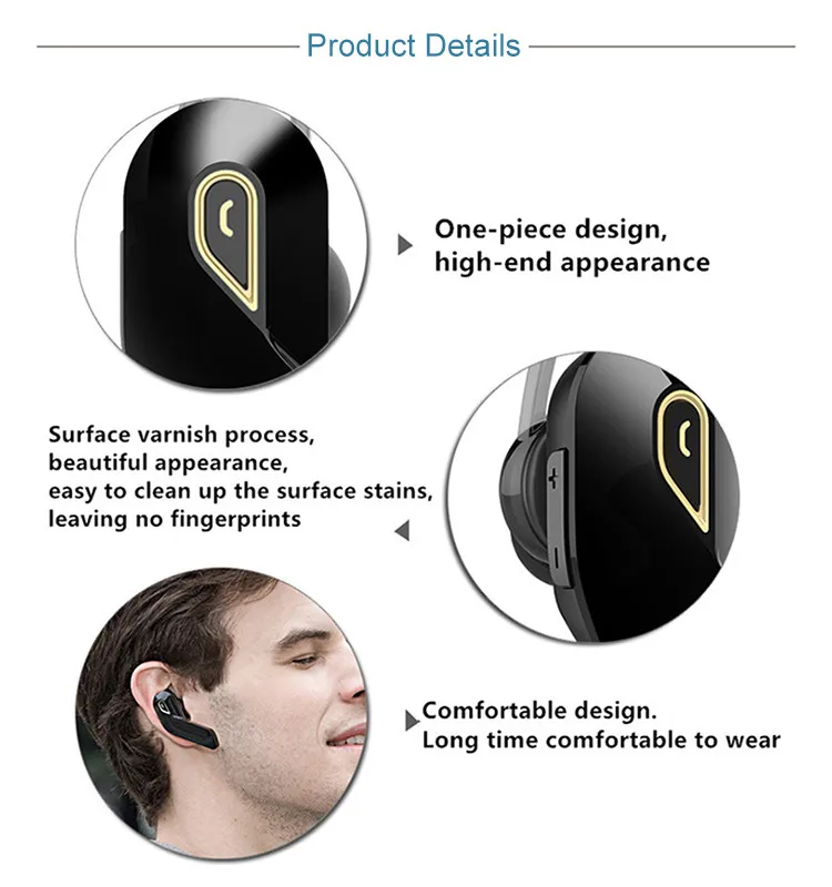 Bluetooth гарнитура бизнес мини накладная сторона стерео Беспроводная гарнитура Спорт бег Беспроводная гарнитура с микрофоном