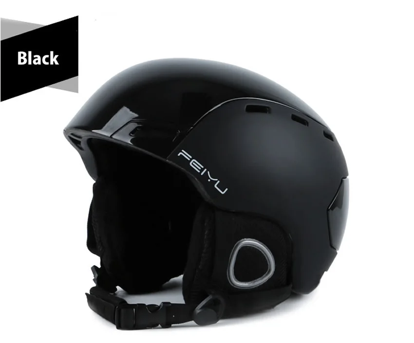 Интегрированный литой лыжный шлем Utralight безопасности Оборудование для взрослых детей зимние спортивные сноуборд скейтинг скейтборд X-Sports - Цвет: Черный