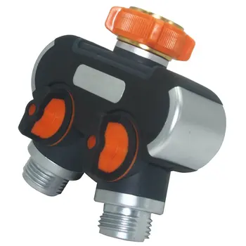

Garden watering one pass two tap faucet Garden watering valve diverter Zinc alloy ABS TPR Aluminum alloy