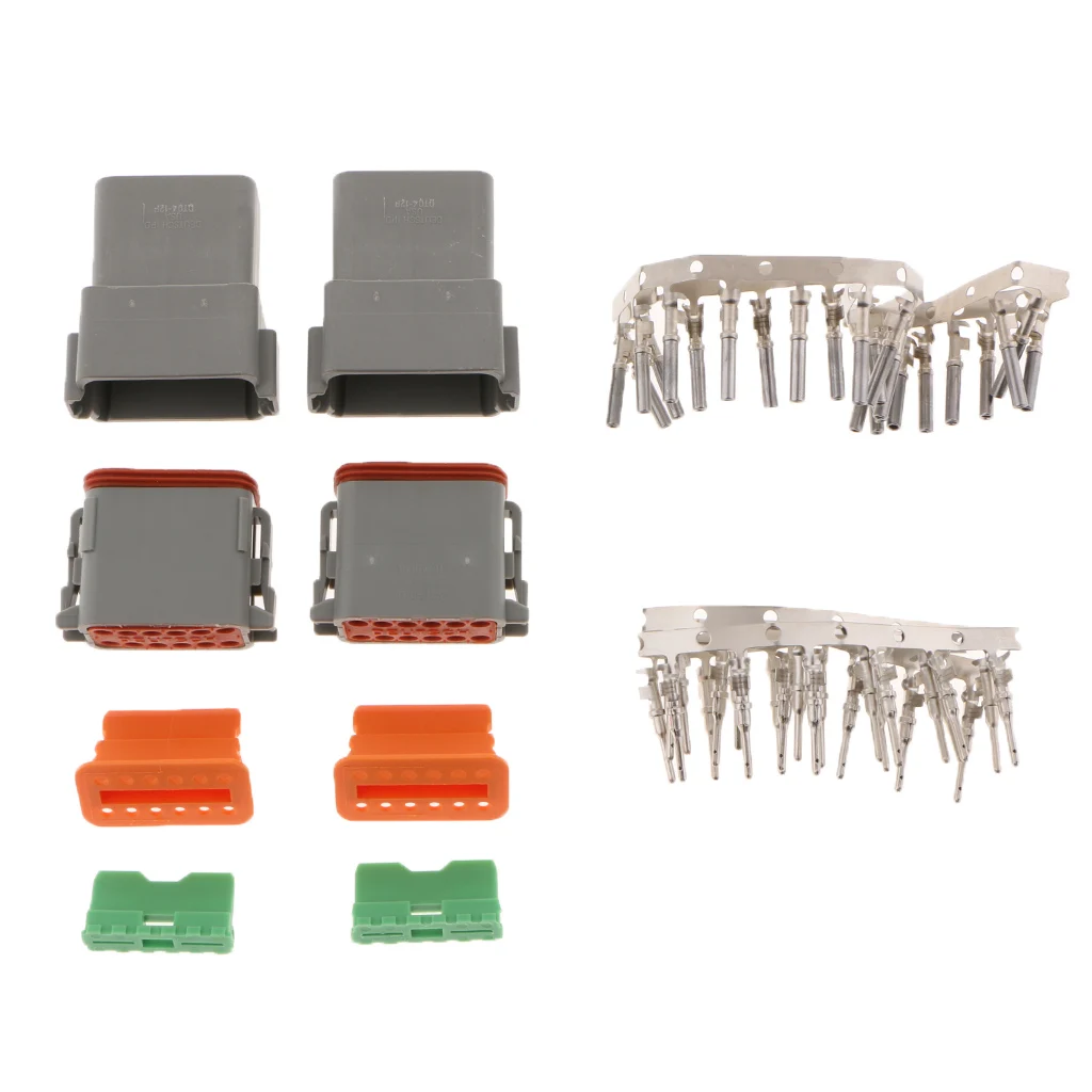 DT 12 Pin Waterproof Electrical Wire Connector plug Kit DT06-12S, 04-12P