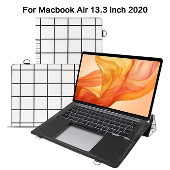 

For Macbook Air 13.3 Case 2020 with Shoulder Strap PU Leather Laptop Flip Case Protective Cover For 2020 Macbook Air 13.3 Case