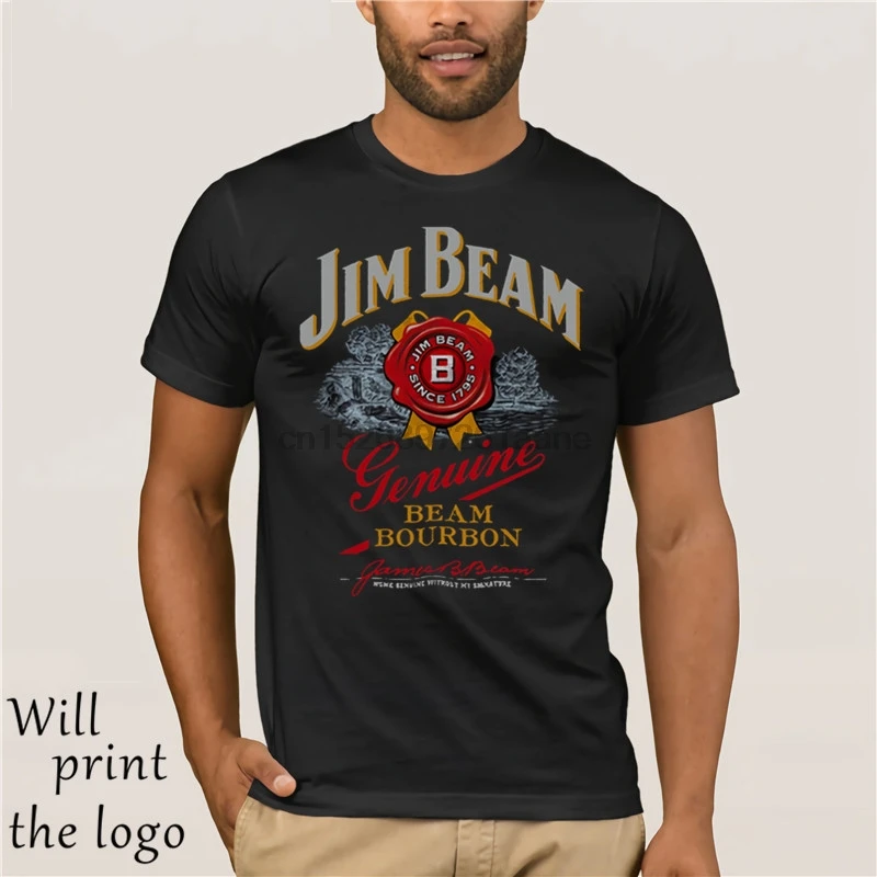 Jim Beam Бурбон этичета делла Bottiglia Ufficiale Degli Uomini футболка Stampa Harajuku Manica Corta Da Топ Uomo Novite