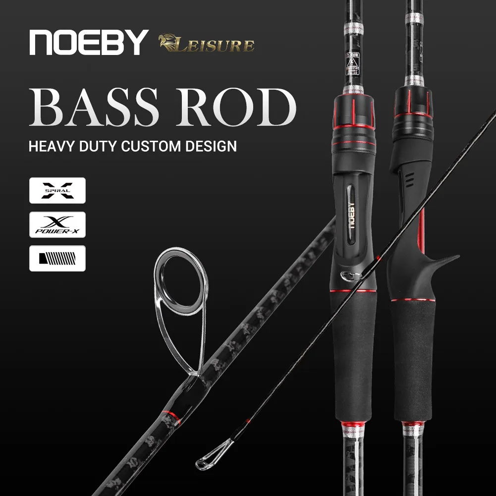 NOEBY Leisure K5 Spinning Casting Fishing Rod 2.13m 2.29m M MH 2 Section Carbon Lure Baitcasting Rod for Bass Winter Fishing Rod