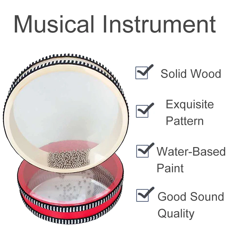 Baby Montessori Ocean Wave Bead Hand Drum Music Instruments Toys Early Learning Music Percussion Educational Toys For Baby Gifts 5