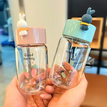 

New Style Cartoon Rabbit Mini Glass Borosilicate Milk Hand Cup High-temperature Resistant Girl'S Gift Glass
