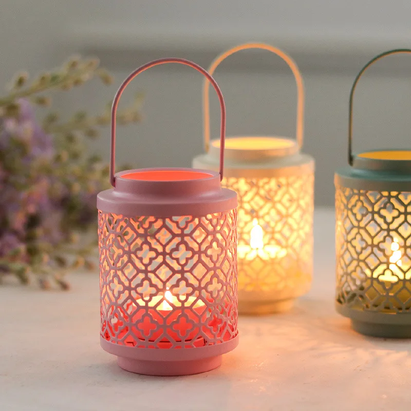 

Candle Holders Home Decorations Openwork Iron Candle Holder lantern