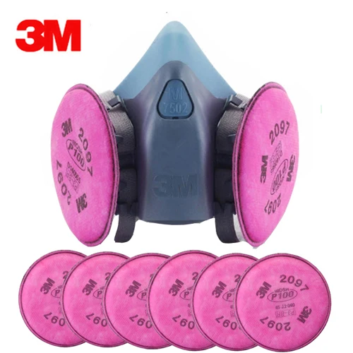 3M 7502+2097 Half Facepiece Mask Reusable Respirator P100 Respiratory Protection Nuisance Level Organic Vapor - Цвет: 7502 7in1