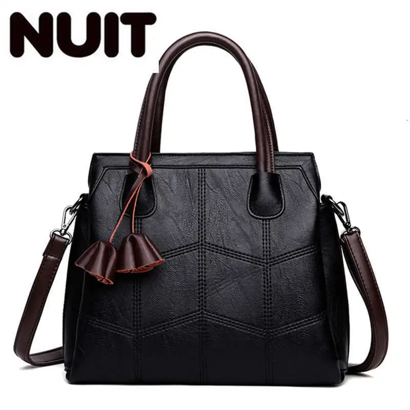 Модные женские сумки с вышивкой кожаные сумки женские сумки высокого качества Роскошные брендовые сумки через плечо женские сумки - Цвет: Black