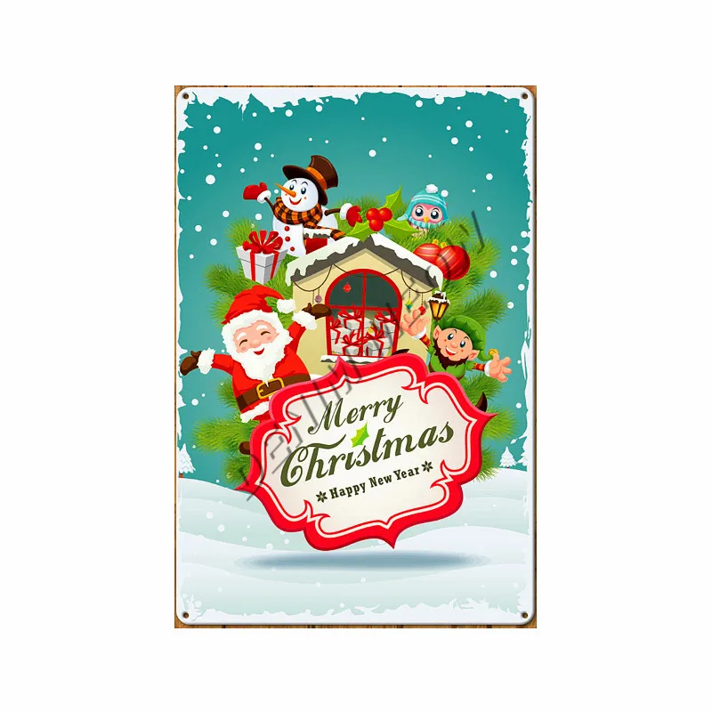 23 Merry Christmas налет винтажные металлические жестяные знаки олень сладкий Плакат Бар Кафе сад декоративные тарелки стены искусства домашний декор WY79 - Цвет: 23