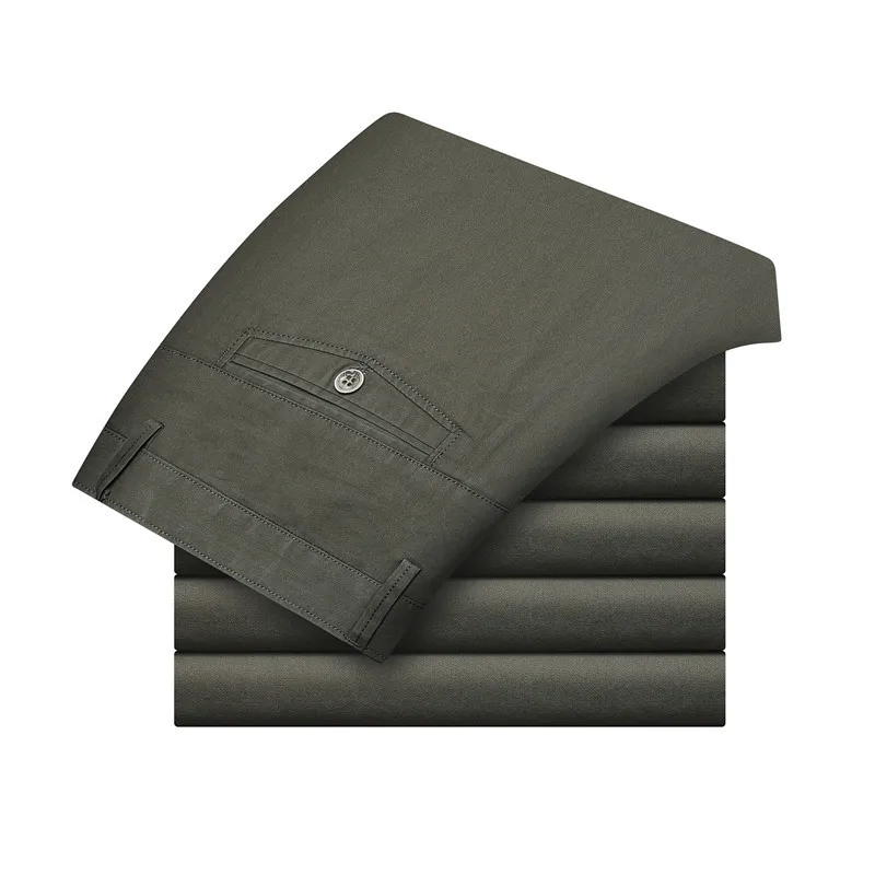 dark khaki MRMT брендовые Летние Новые повседневные мужские брюки с высокой талией, мужские хлопковые тонкие прямые брюки - Цвет: dark khaki