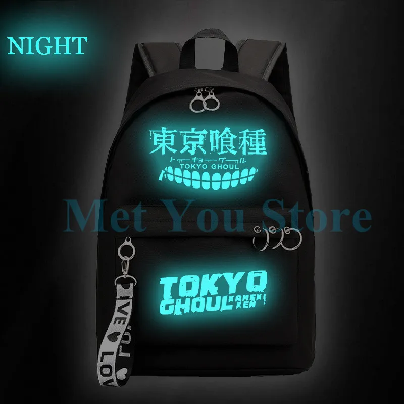 Style 17 С героями мультфильмов одежда с надписью «Tokyo Ghoul рюкзак школьные ранцы Mochila дорожные сумки для ноутбука кольцо с изображением ленты рюкзак в форме круга розового и черного цвета - Цвет: Style 17