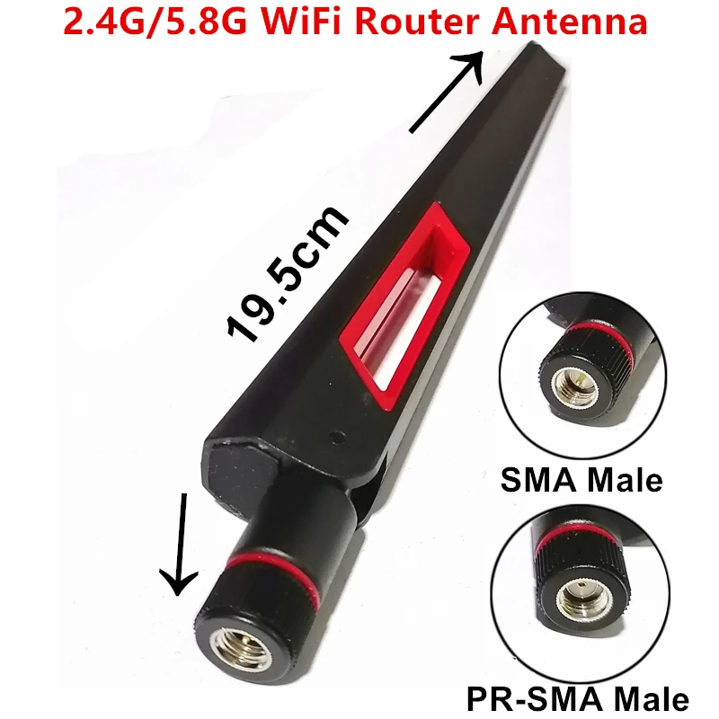 12dbi Dual band 5G WIFI Antenna 2.4G 5.8G RP SMA Male Universal Antennas Amplifier WLAN Router Antenne Booster For ASUS Huawei | Мобильные