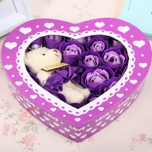 Мыло в подарочной коробке 18 любовь медведь мыло цветок подарок на день Святого Валентина подарок мыло цветок голова