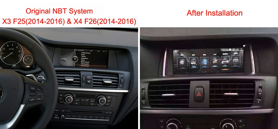 Best COIKA 8.8" Android 9.0 System 8Core Car Multimedia Radio For BMW X3 F25 X4 F26 GPS Navi Touch Screen Phonelink SWC USB 4+64G RAM 4