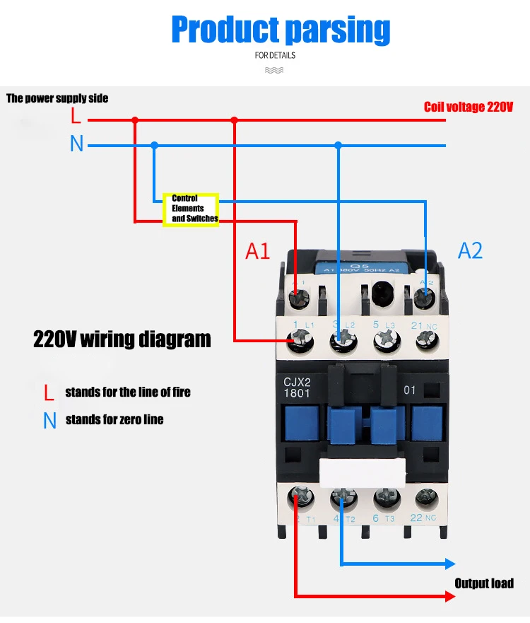 CJX2-1810 LC1 контактор переменного тока 18A 3 фазы 3-полюсный без катушки Напряжение 380V 220V 110V 36V 24V 50/60Hz Din рейка крепление 3 P+ 1NO нормально открытый