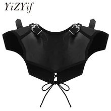 Шлейка мужская Броня Gorget из искусственной кожи ручной работы средневековые Рыцари Тамплиер воин задняя шнуровка пластина Броня Gorget защита для шеи