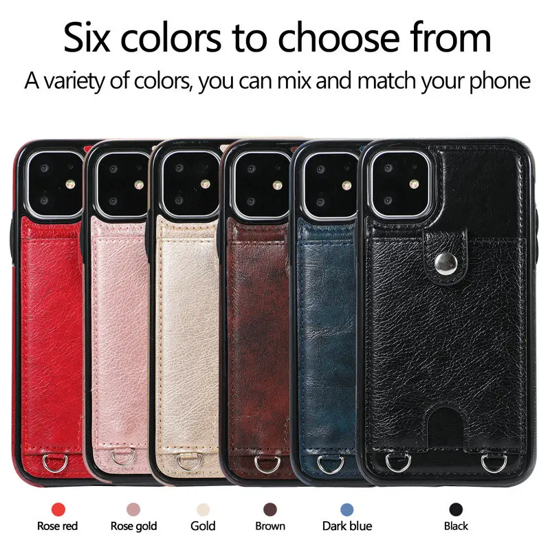 Кожаный чехол из ТПУ для iPhone 11Pro Max, Роскошный чехол для iPhone 11, задняя крышка для iPhone 11 Pro Max, чехол с длинной веревкой