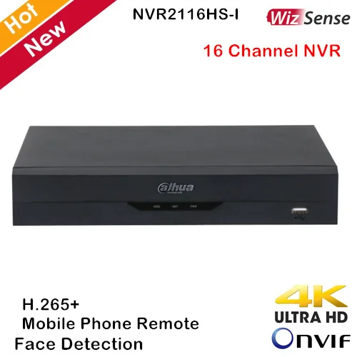 Видеорегистратор Dahua WizSense 16 каналов H.265 + распознавание лиц ии NVR 1 HDD для ip-камер |
