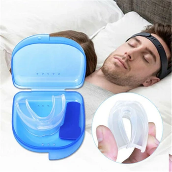 

Stop Snoring Mouthpiece Apnea Aid Sleep Bruxism Anti-Snore Stop Grind MouthGuard Silicone Personal Health Care with Box Set