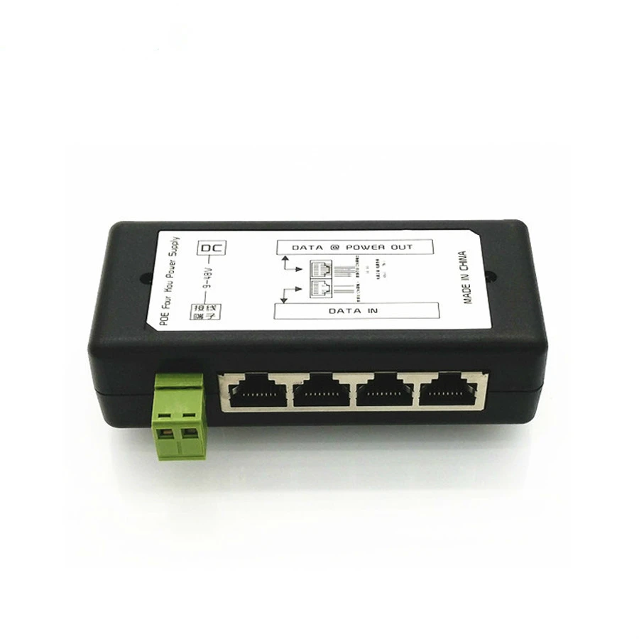 4 Порты 8 PoE Инжектор Мощность адаптера Ethernet блок питания Pin 5(+)/7 8(-) Вход DC12V-DC48V для IP