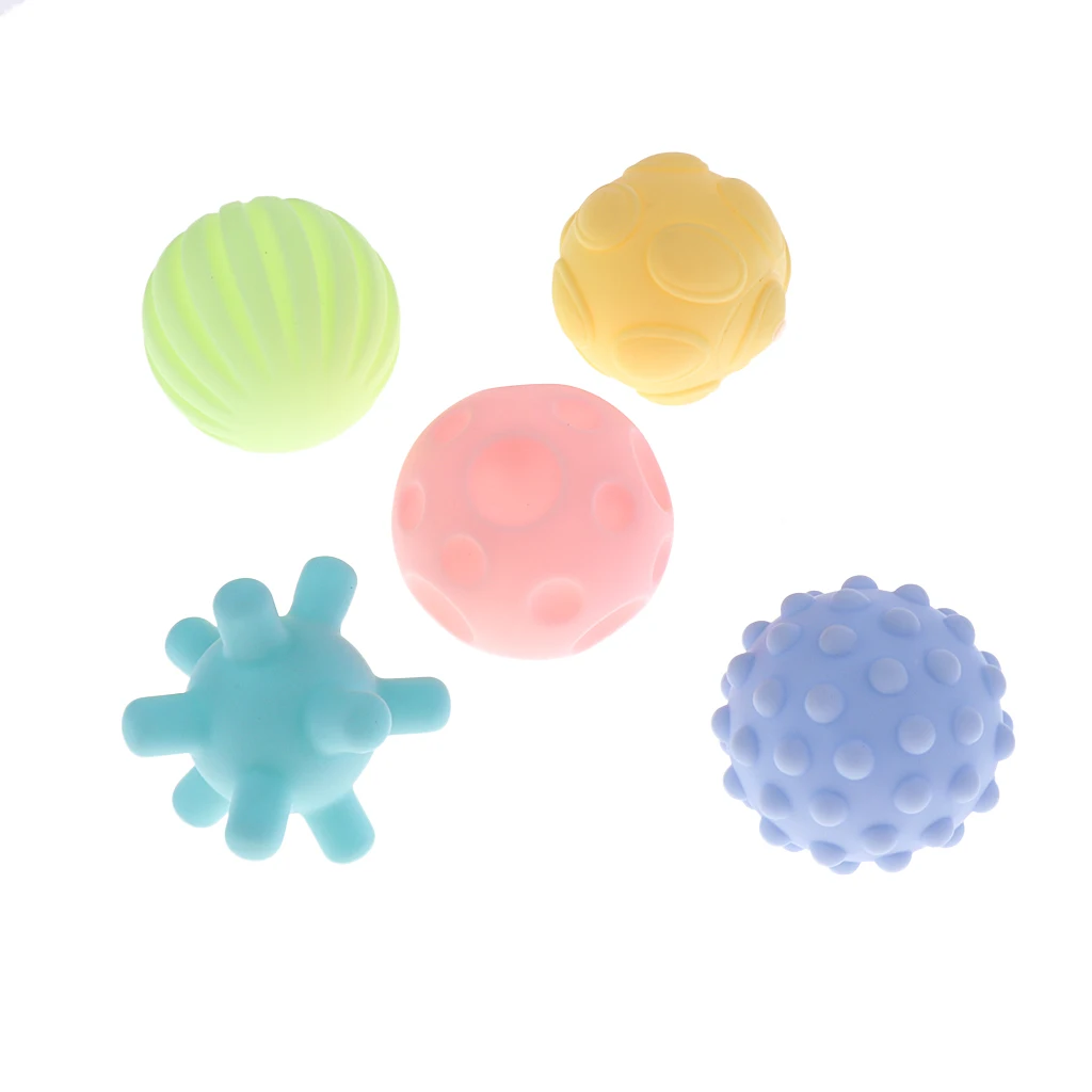 4/5/6Pcs Baby Kids Soft Massage Sensory Development Educational Ball Sound Toy Set