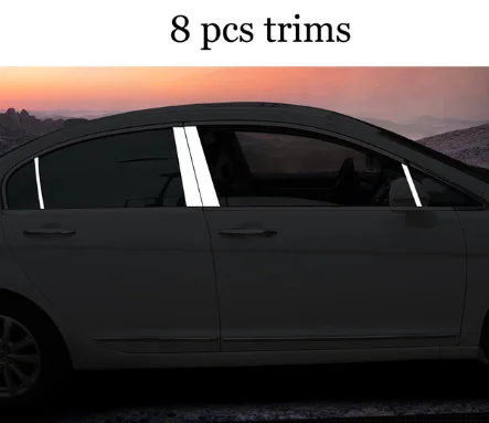 8 pcs trims Нержавеющая стальная оконная декоративная планка для honda civic 2006 2007 2008 2009 2010 2011 8th civic - Цвет: 8 pcs trims
