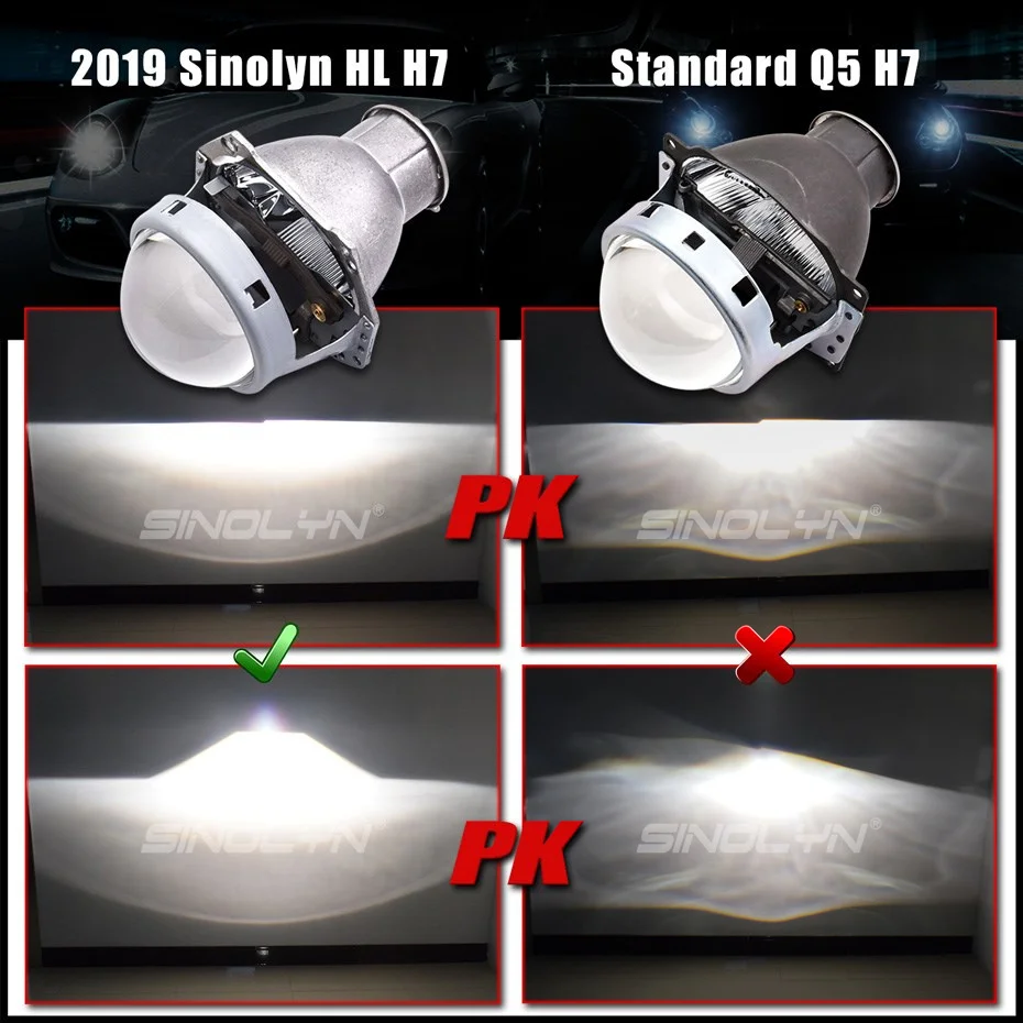 Online Lentes de faro HID proyector bi xenon para Hella H7 3,0 lente accesorios de coche retroajuste uso H7 D2S D2H bombillas LED halógenas de xenón