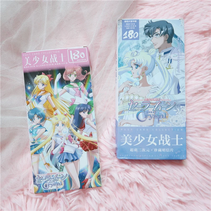 180Pcs/Set Sailor Moon Anime Large Postcard Cartoon Greeting Card Message Card Gift Stationery photo