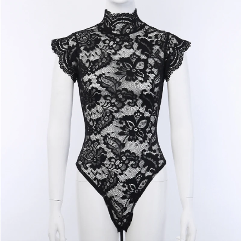 Женское сексуальное кружевное просвечивающее белье Cheongsam с высоким воротником и открытой спиной, открытая одежда для сна, эротическое нижнее белье, боди