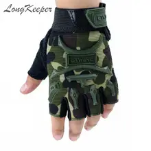 Новинка, От 4 до 13 лет, детские перчатки с половинными пальцами, детские Нескользящие варежки, спортивные, без пальцев, дышащие, камуфляжные, Guante, для мальчиков и девочек, Luvas S/M