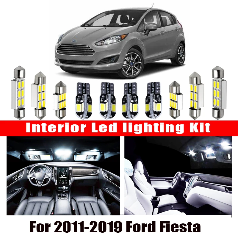 Для 2011 2019 Ford Fiesta белые автомобильные аксессуары Canbus без ошибок светодиодный