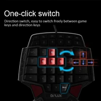 מחשב נייד Delux T9 Gaming Keyboard יד אחת גיימר לוח מקשים ארגונומי Wired מחשב מקלדת עבור Overwatch נייד PC Apple Mac עבור Xiaomi (5)