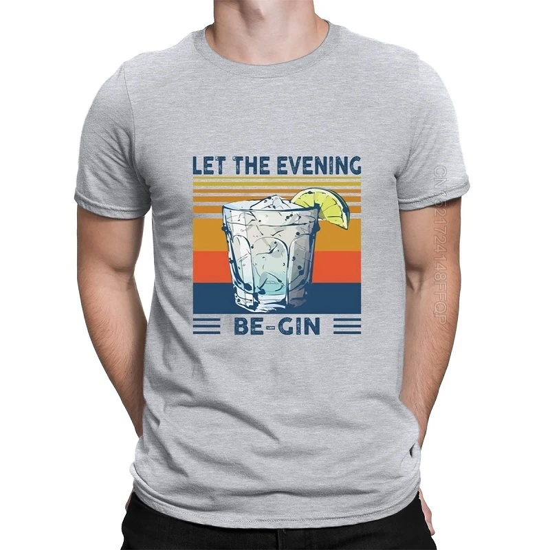 T Shirt Summer Printed Felpa Martini Cocktail Let The Evening Be Gin Funny Vintage T-Shirt Da Uomo In Cotone Tee