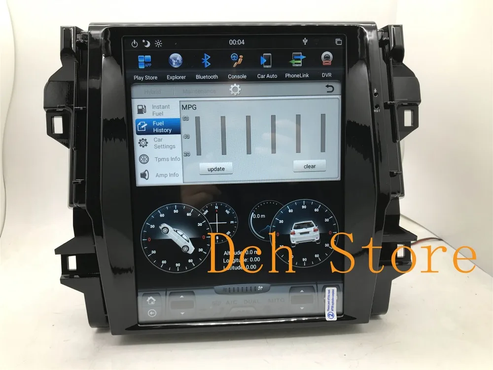 12,1 дюймов вертикальный tesla стиль Android 8,1 автомобильный dvd-плеер gps навигация для Toyota Fortuner carplay px6