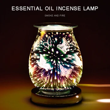 

MAYITR 1pc High Quality 3D Glass Electric Touch Night Light Wax Melt Burner Aromatherapy Lamp For Home Office Bedroom Decor