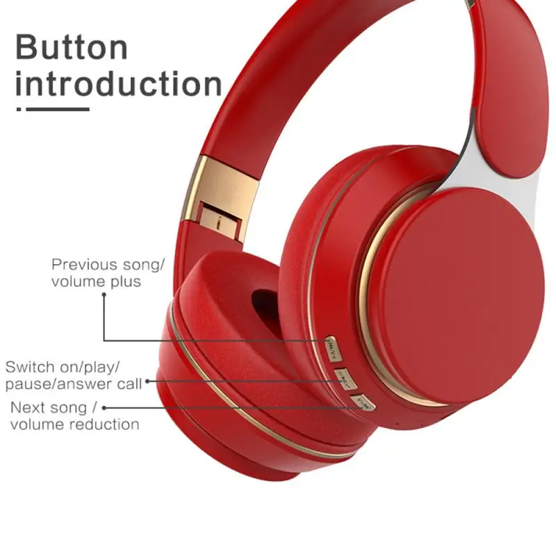 Headset Bluetooth Headset Bluetooth 5 0 Stereo Card Folding Metal Computer Wireless Headset For Computer PC Laptop Gaming