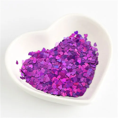 laser purple Экологичный ПЭТ 3 мм ультратонкий Сердце блестка для ногтей смешанные голографические лазерные серебряные блестки пайетки для рукоделия украшения ногтей 8 г - Цвет: laser purple