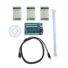 Placa de controle 1 pces 12-24vdc + 3 pces 10-45v dc driver placa cnc controle cinco eixos adequados para todas as versões do mach3