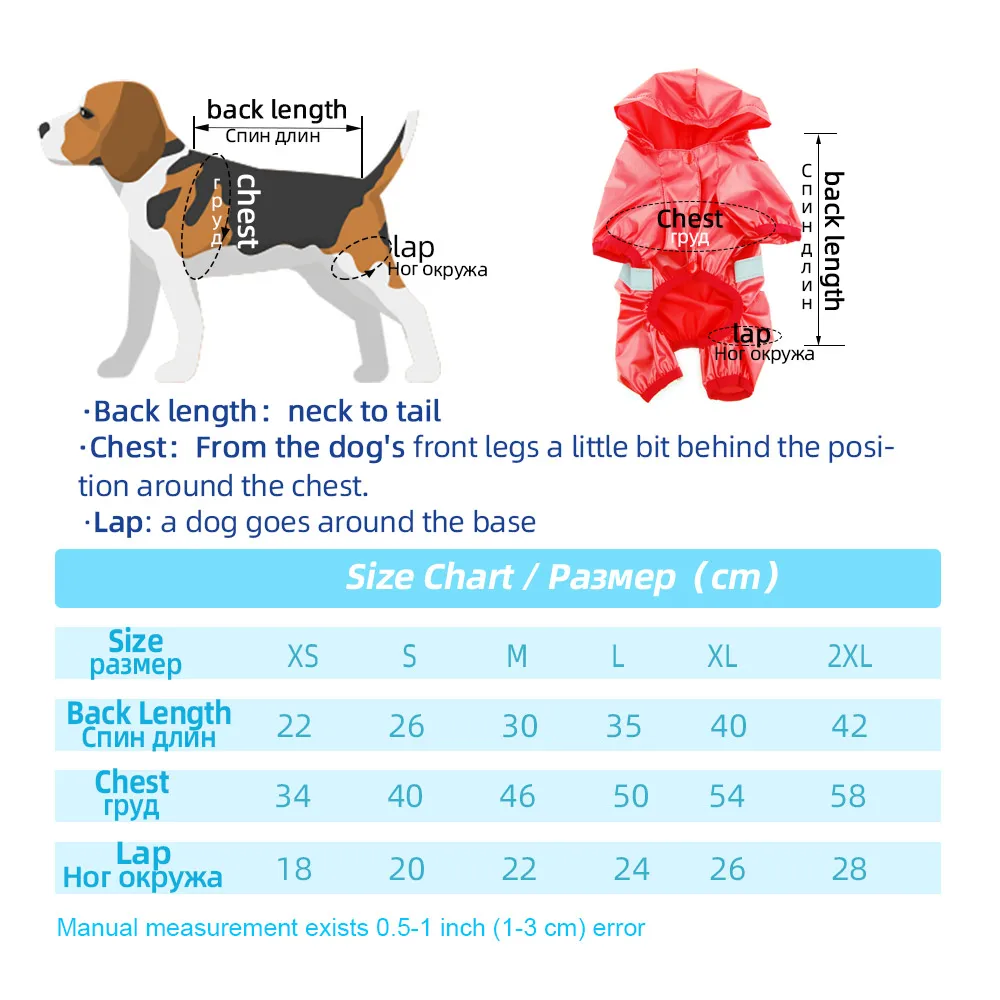 Pet Dog Waterproof Raincoat Jumpsuit Reflective Rain Coat Sunscreen Dog Outdoor Clothes Jacket for Small Dog Pet Supplies images - 6