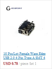 30 шт./партия основа край 5 Pin Тип B SMT Micro USB разъем Плоский порт Джек хвост штепсельная Вилка терминалы для samsung huawei