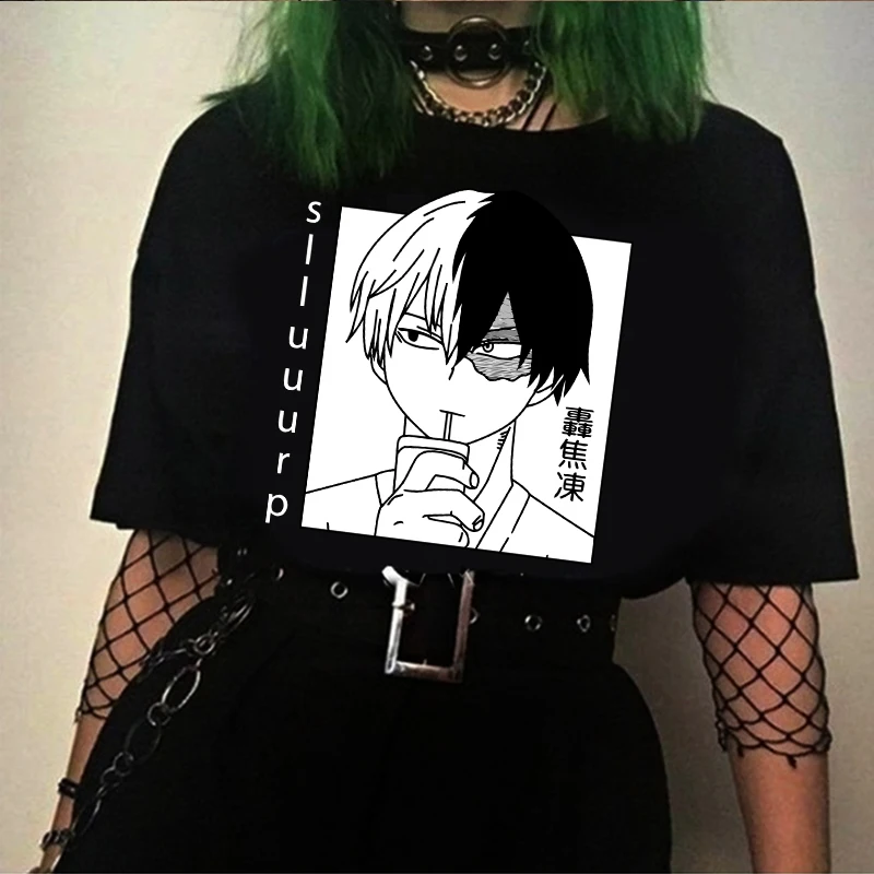 Футболка унисекс Todoroki BNHA Классическая рубашка с коротким рукавом в стиле аниме