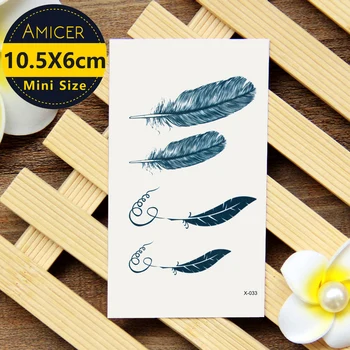 

Waterproof Temporary Tattoo Sticker feather tattoo Water Transfer Flash Tattoo fake tattoo for women men kids x033