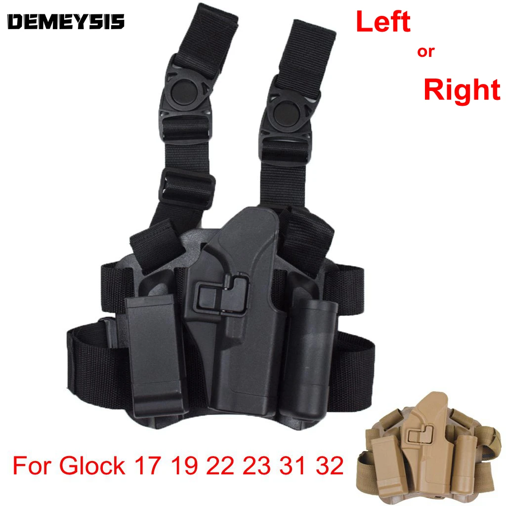 

Tactical Belt / Leg Holster for Glock Airsoft Combat Pistol Case for Glock 17 19 22 23 31 Gun Pouch Left / Right Hand
