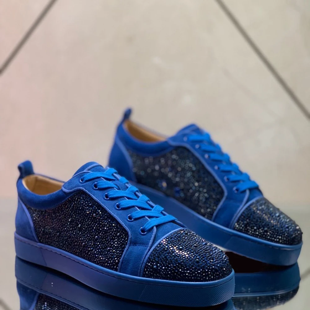 blue suede red bottoms