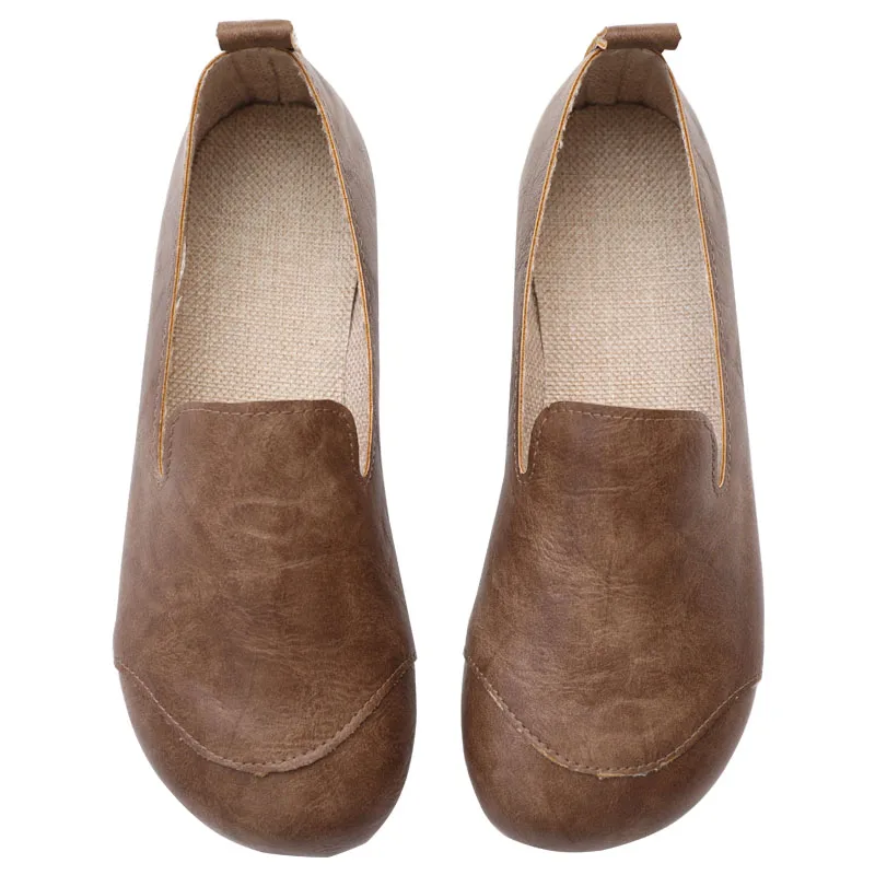 Soft bottom single shoes female new wild flat bottom shallow mouth grandma shoes peas shoes
