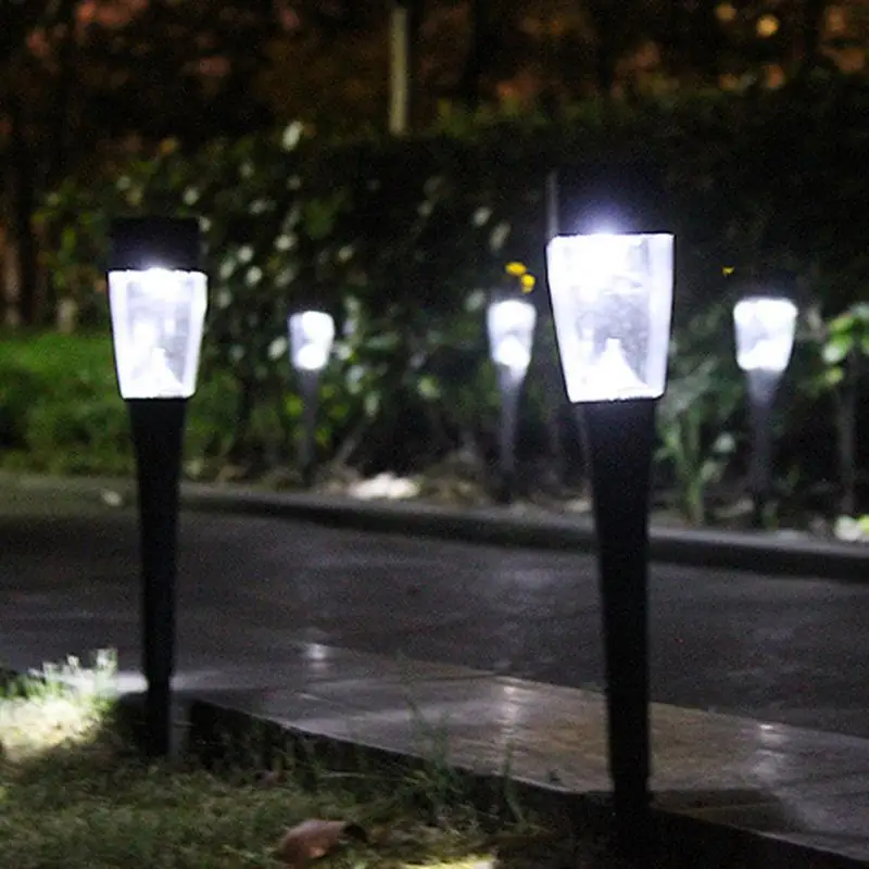 9 шт. Водонепроницаемый светодиодный с солнечной батареей свет Открытый Солнечный газон садовые огни для дорожки на участке Кол Солнечная лампа авто изменение цвета